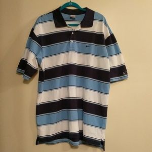 Nike blue striped polo